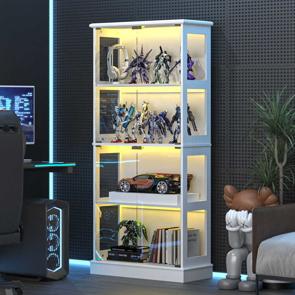 Arlo LED Display Cabinet - Tiered Shelve Storage With LED Lights