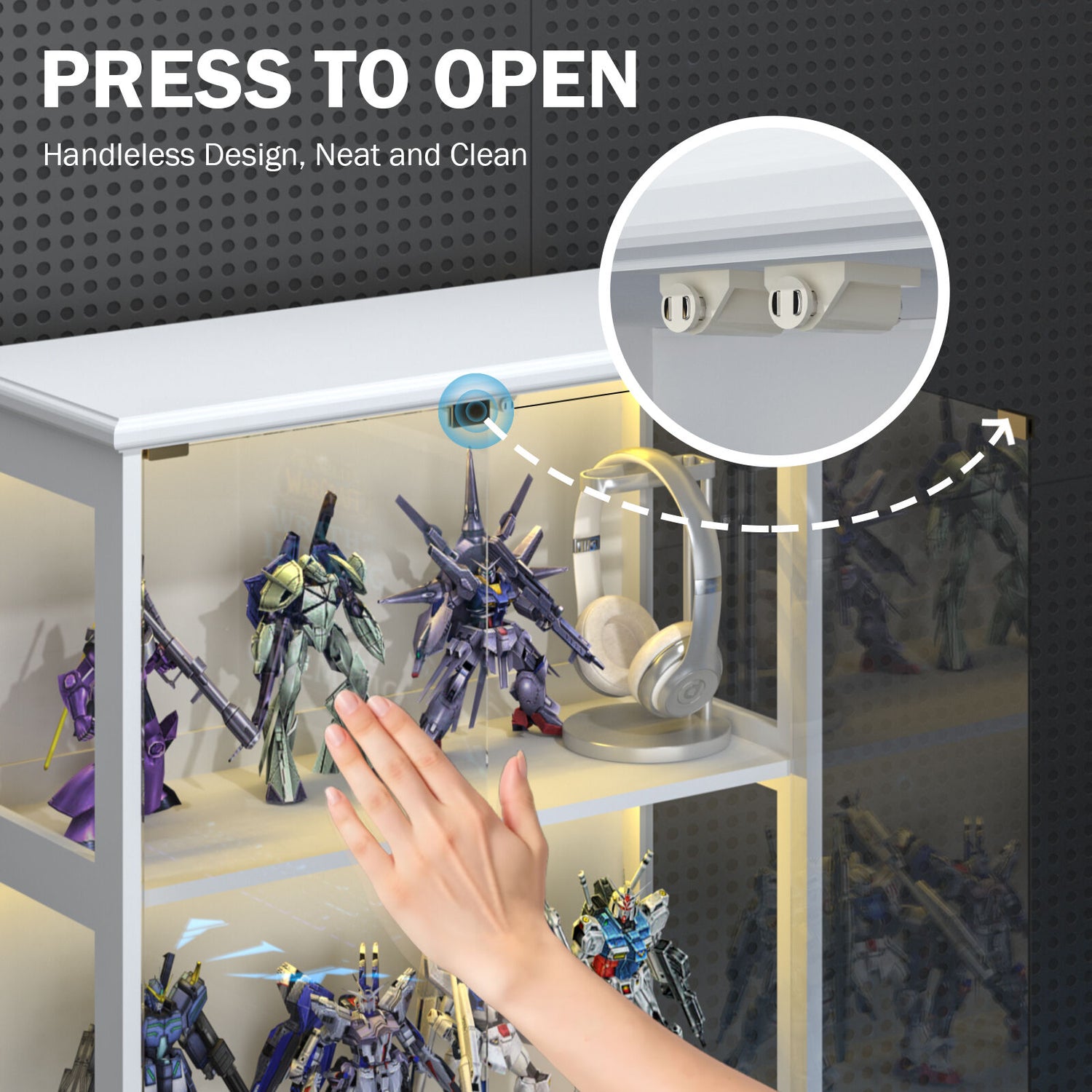 Arlo Duo LED Display Cabinet - Unique Storage Stand