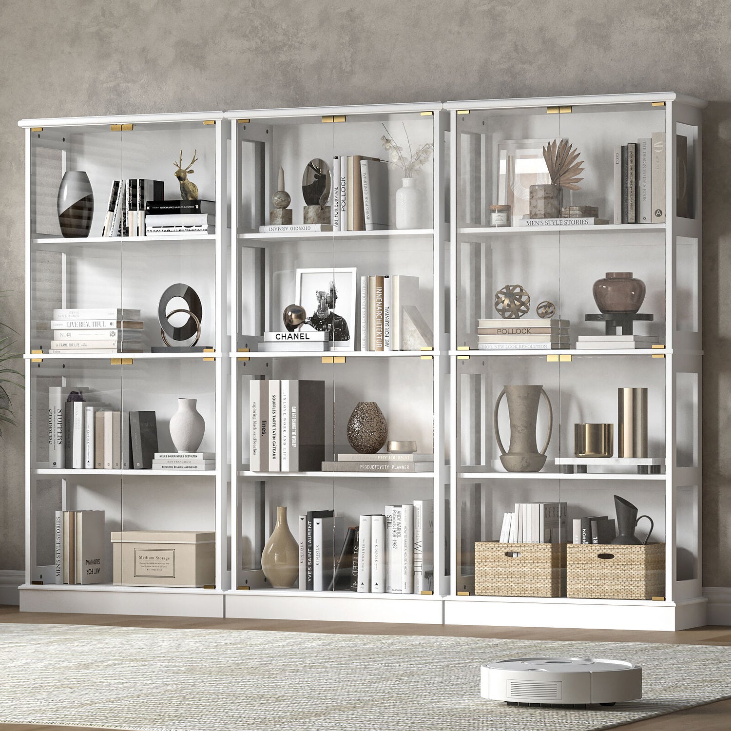 Arlo LED Display Cabinet Set of 3 - 12 Selves Of Storage