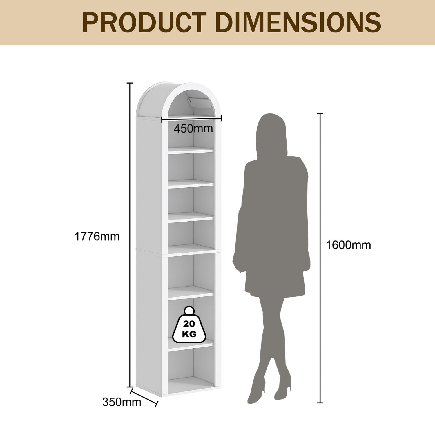 Opera Slim White Arch Cabinet