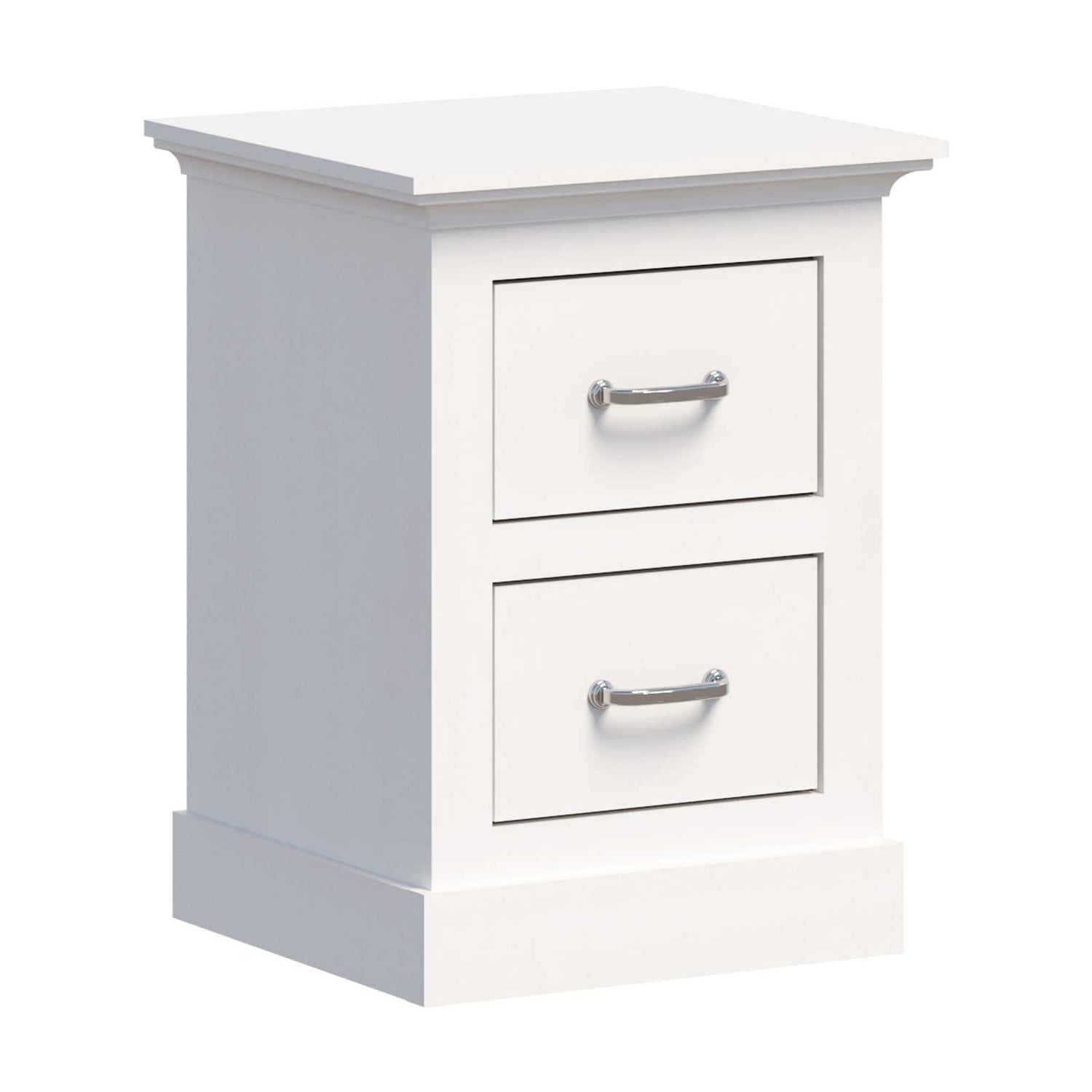 Ashford White 2 Drawer Bedside Table  - Elegant Storage Solution for Your Bedroom