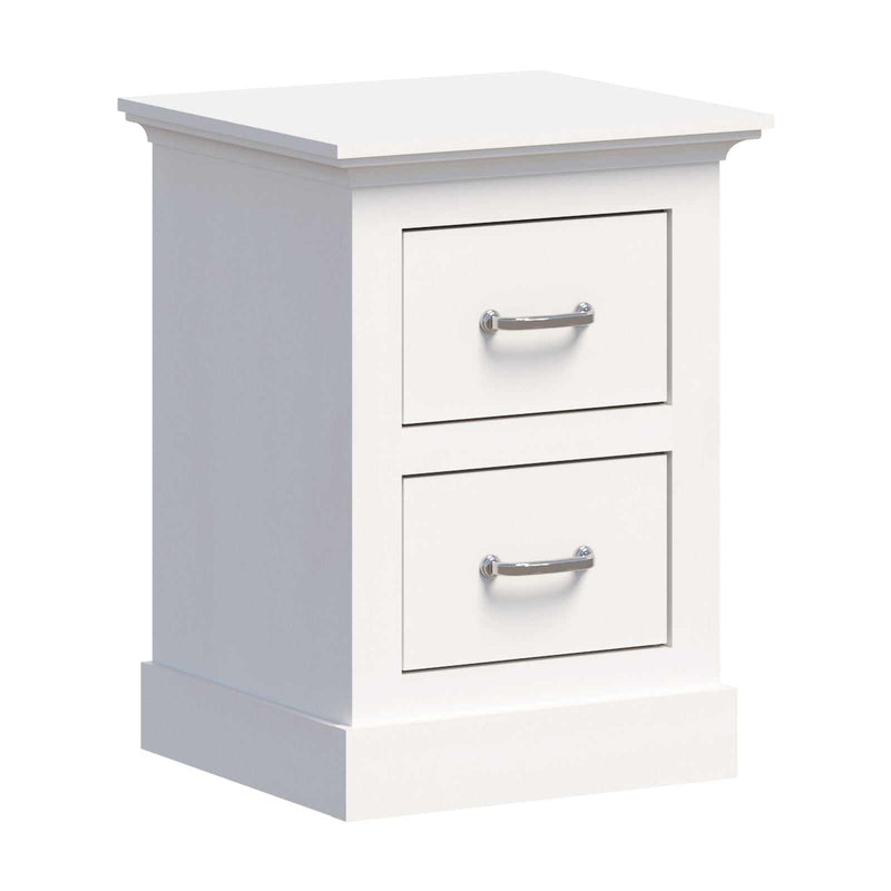 Ashford White 2 Drawer Bedside Table  - Elegant Storage Solution for Your Bedroom