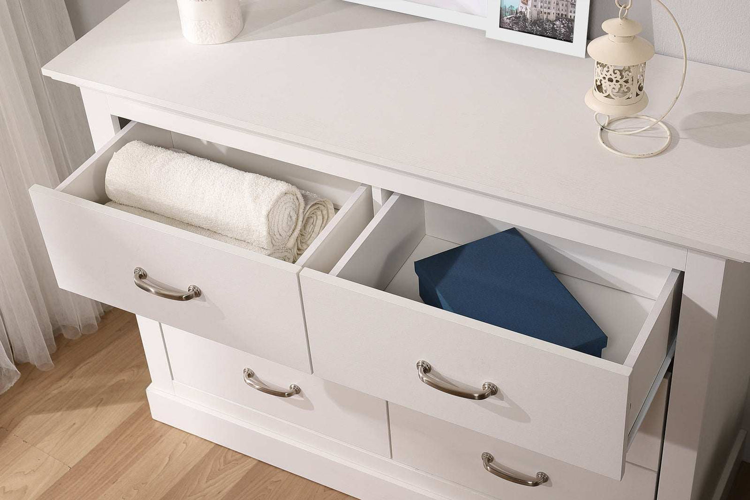 Ashford Bedroom Set – 6-Drawer Chest, Bedside Table & Console Table Included