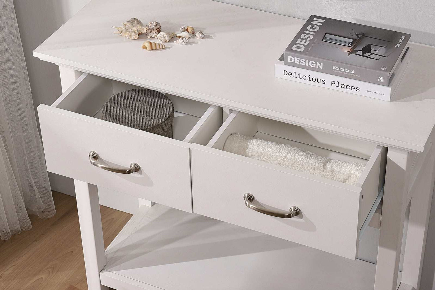 Ashford Bedroom Set – 6-Drawer Chest, Bedside Table & Console Table Included