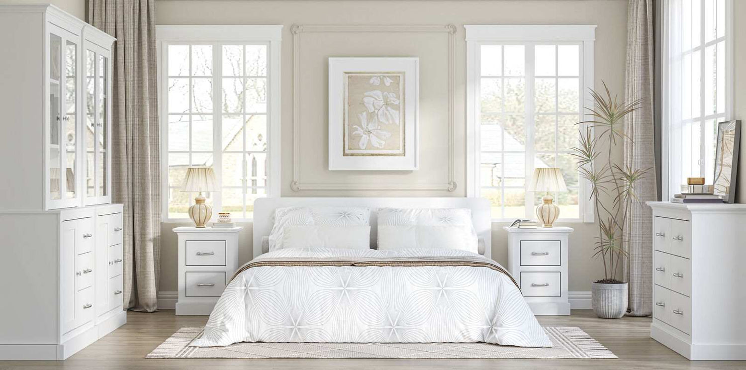 Ashford White 2 Drawer Bedside Table  - Elegant Storage Solution for Your Bedroom