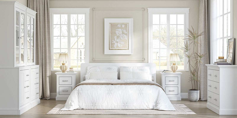 Ashford White 2 Drawer Bedside Table  - Elegant Storage Solution for Your Bedroom