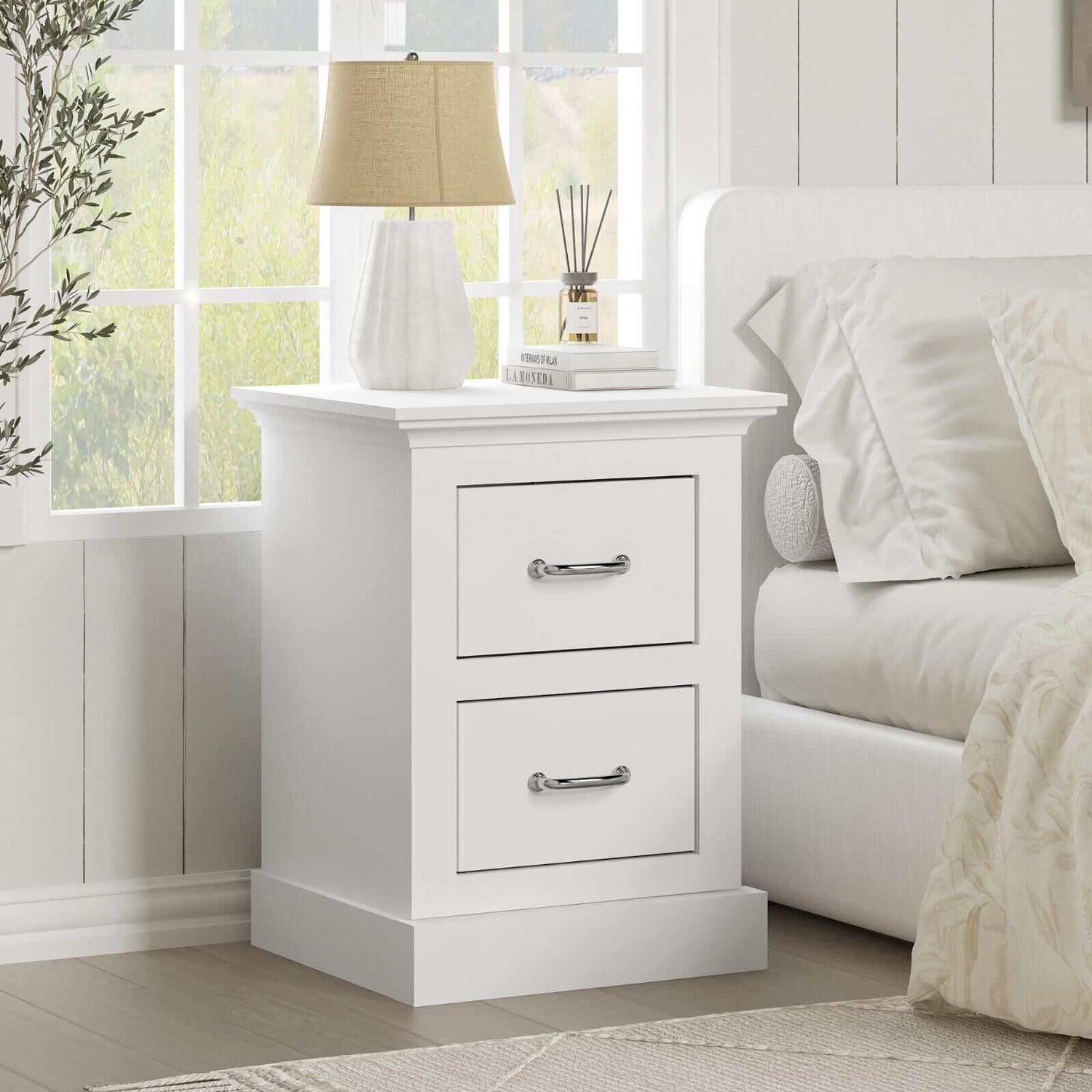 Ashford White Bedside Tables – Set of 2