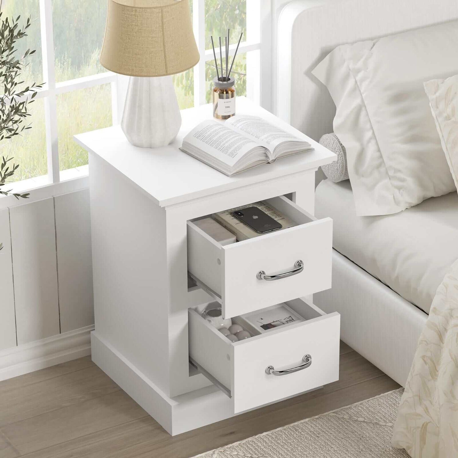 Ashford White Bedside Tables – Set of 2