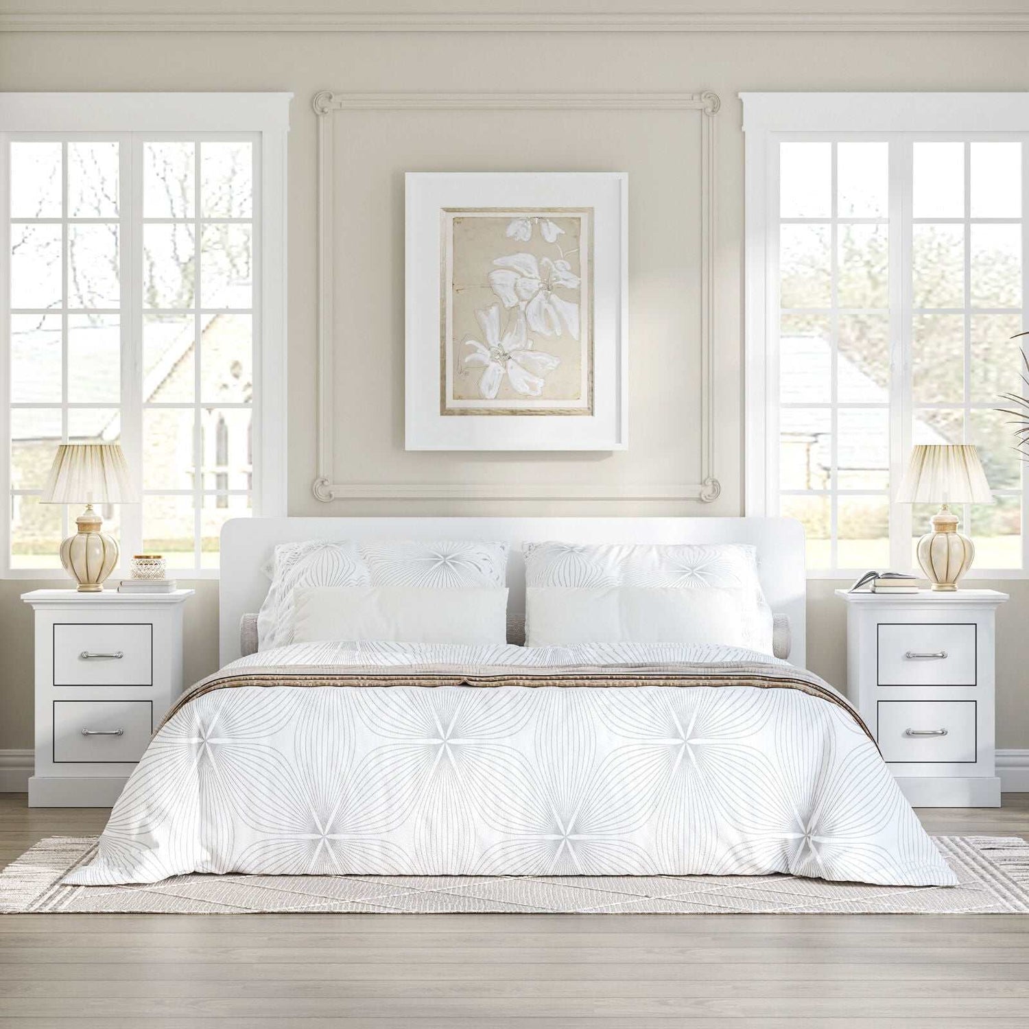 Ashford White Bedside Tables – Set of 2