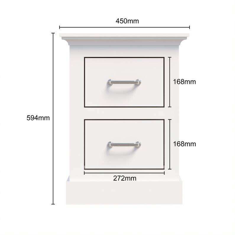 Ashford White Bedside Tables – Set of 2