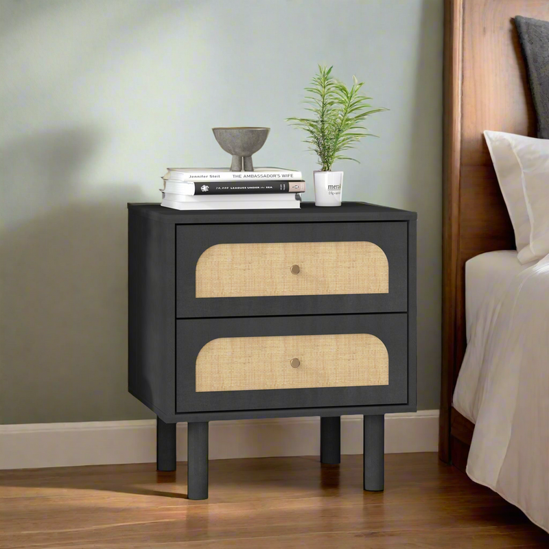 Elisa Black Bedside Table for Modern Bedroom