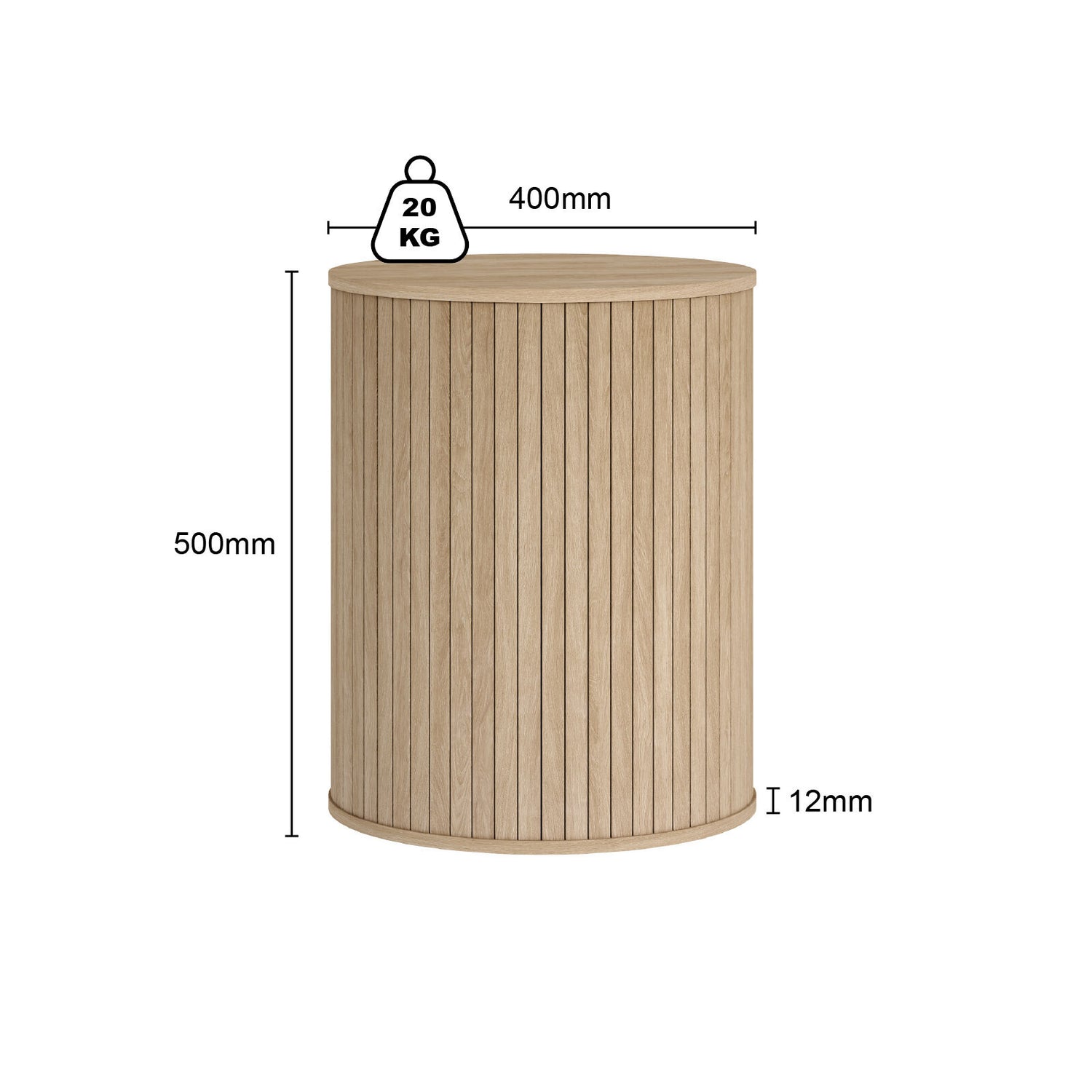 Eden Fluted Natural Oak Accent Table