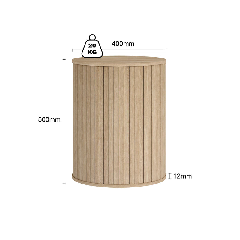 Eden Fluted Natural Oak Accent Table