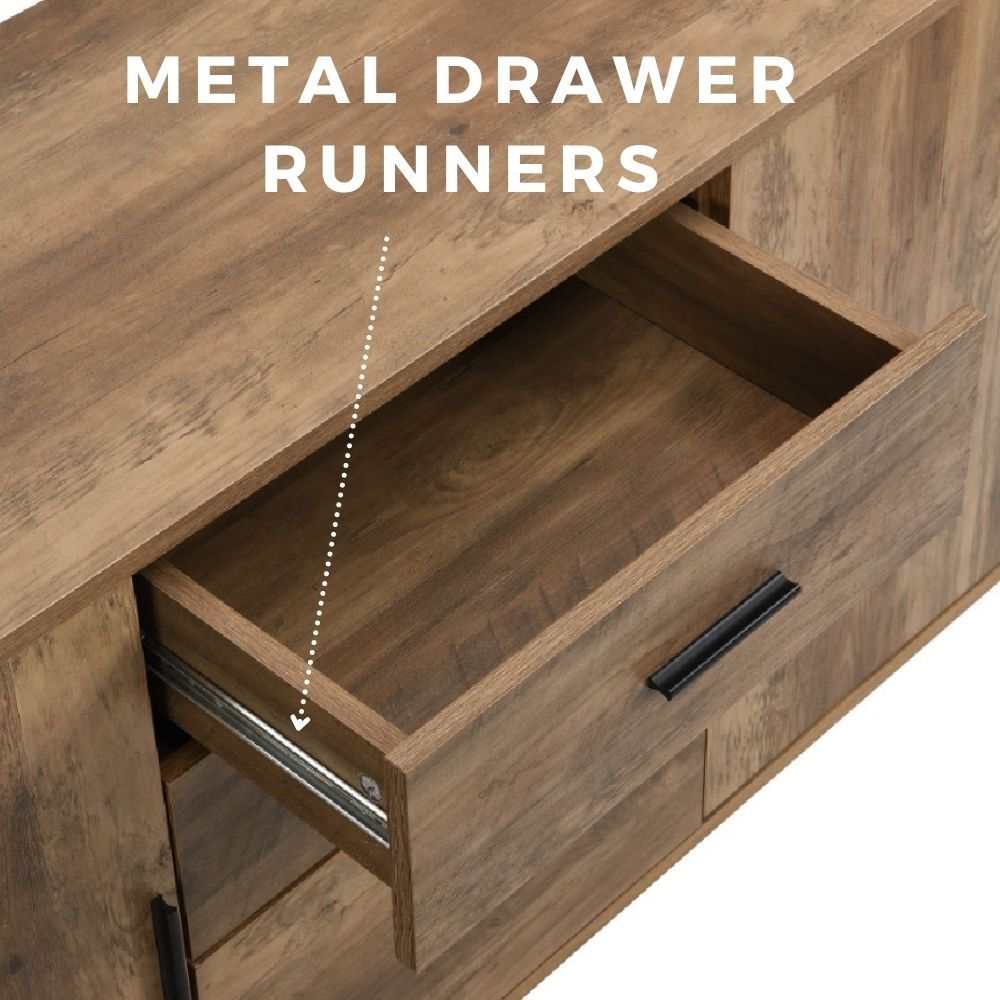 MerryLuk Bronx Buffet Sideboard Cabinet with Pet House Bedside Table Bundle