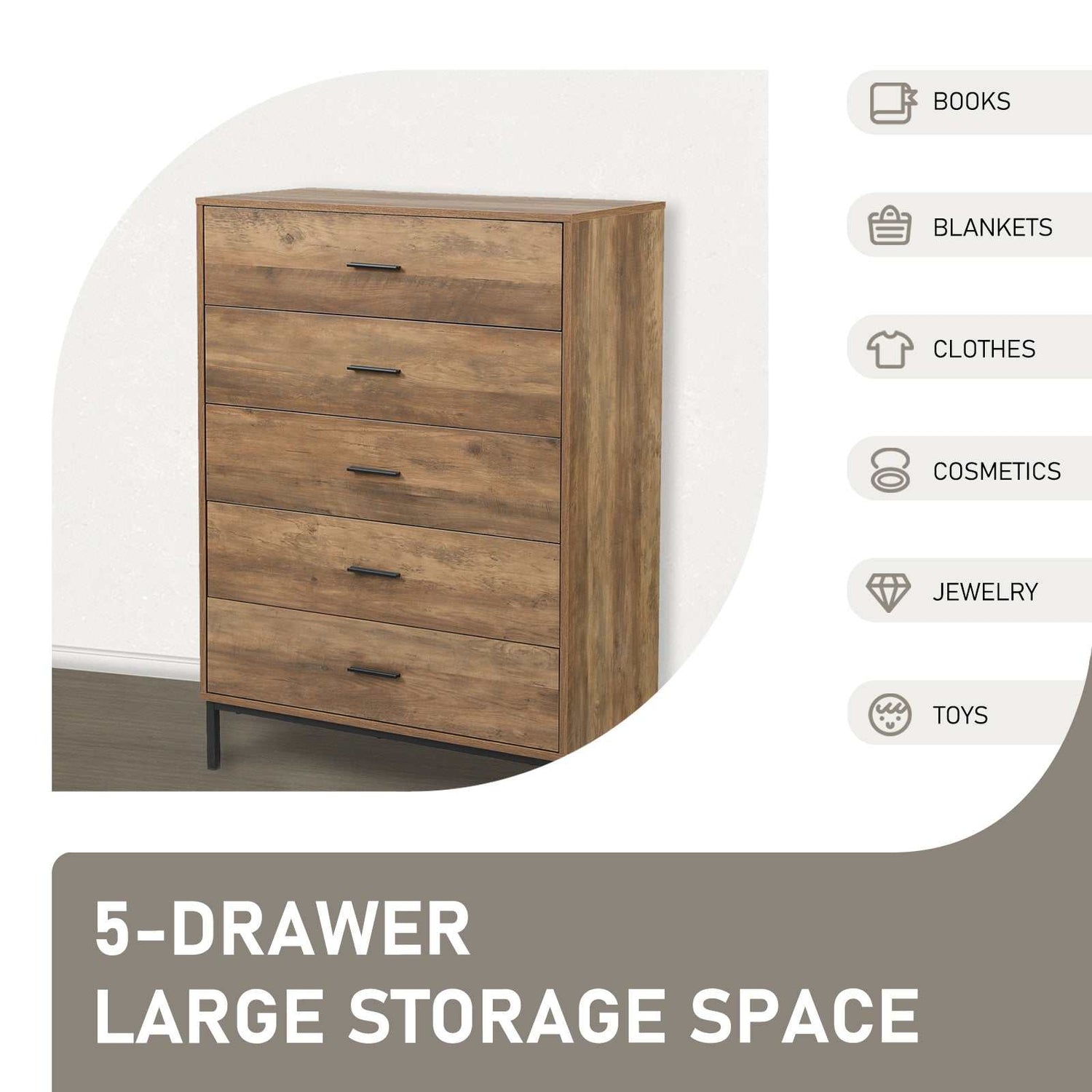 five drawer dresser