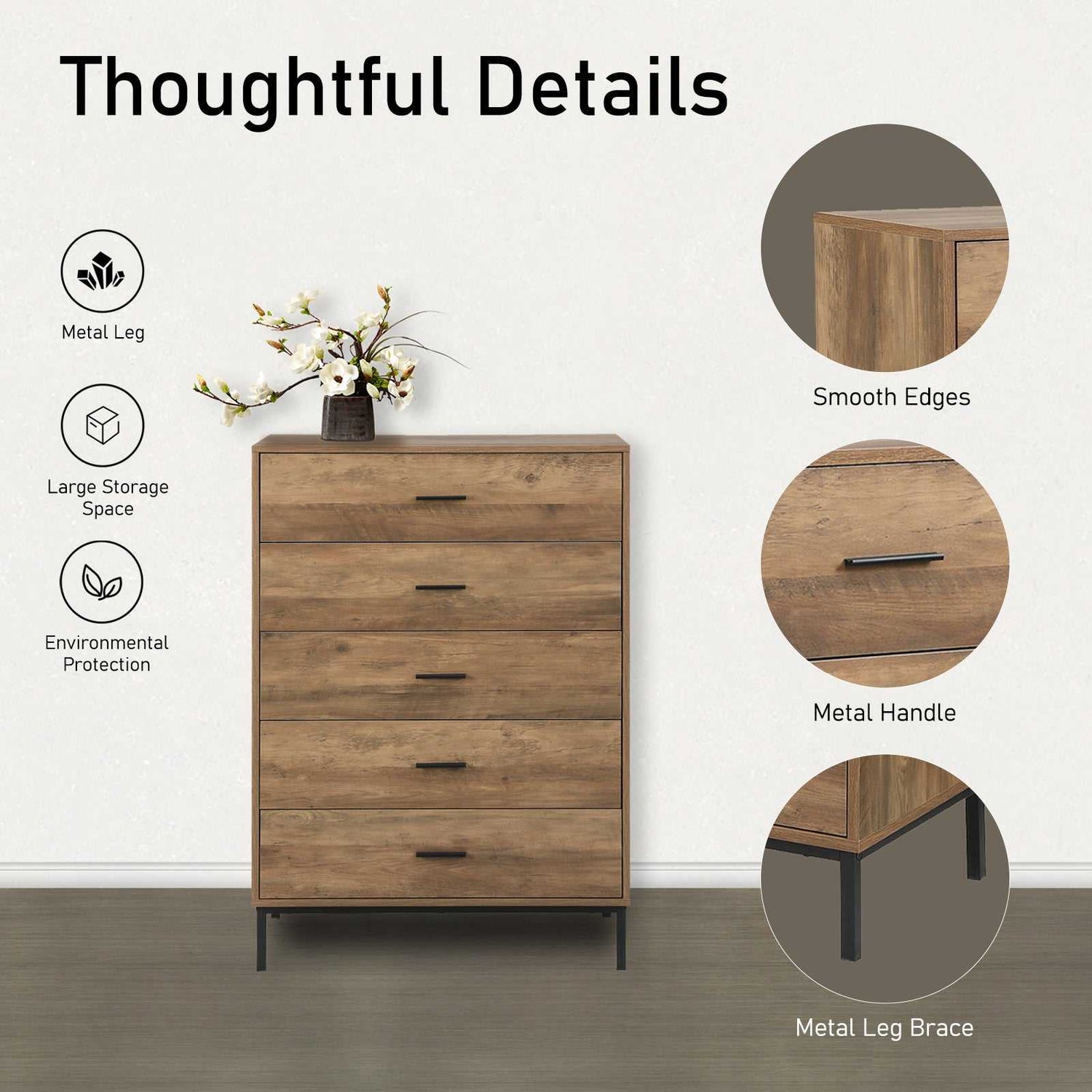 five drawer dresser
