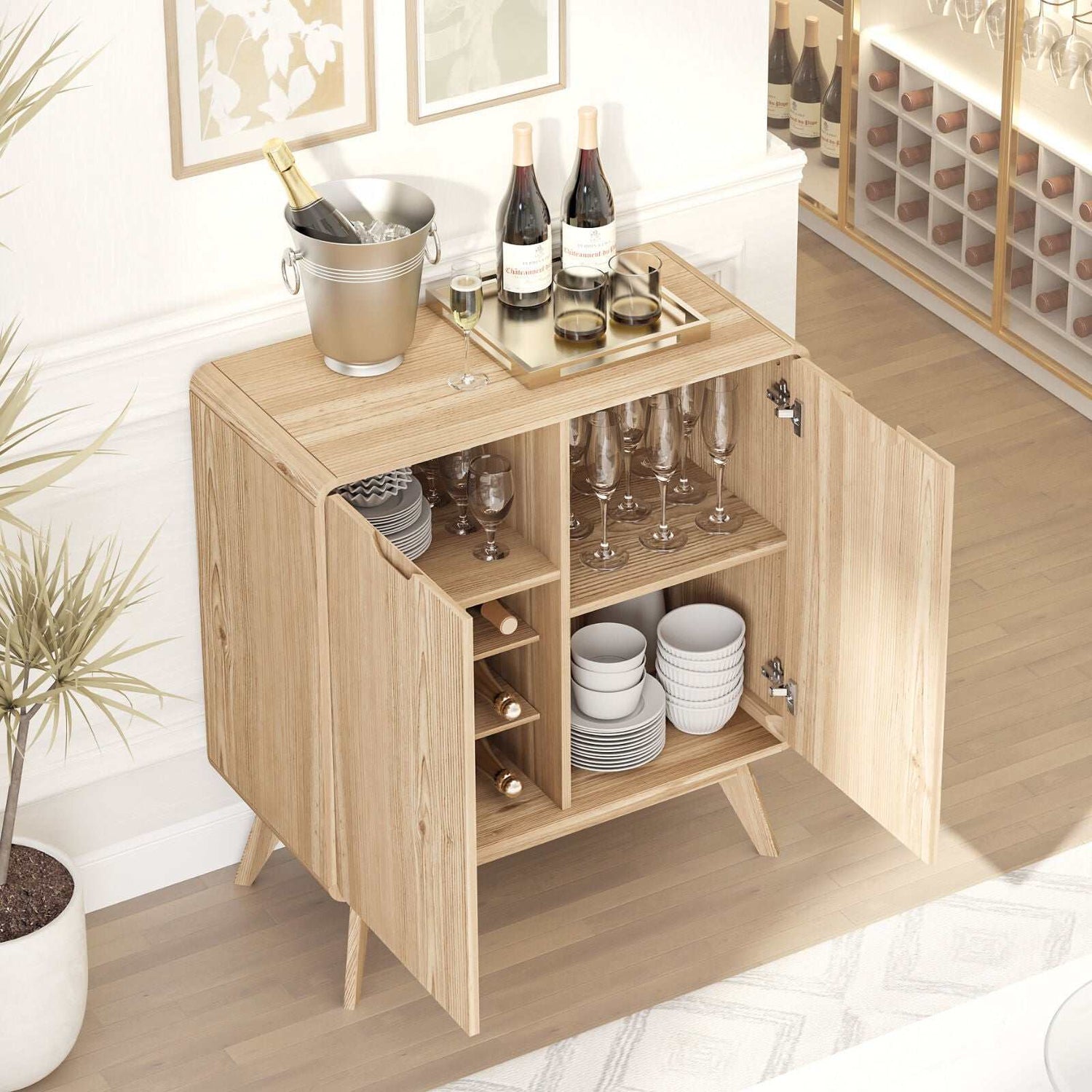 Sabi Serve – Two door wine cabinet