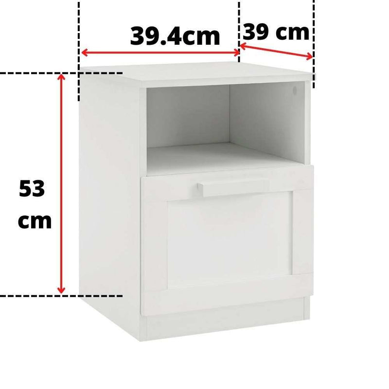 Serene Haven Matt White 1-Drawer Bedside Table