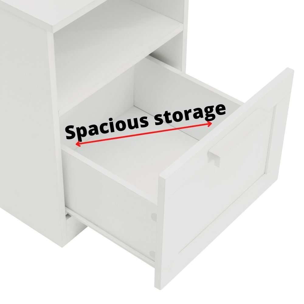 Serene Haven Matt White 1-Drawer Bedside Table
