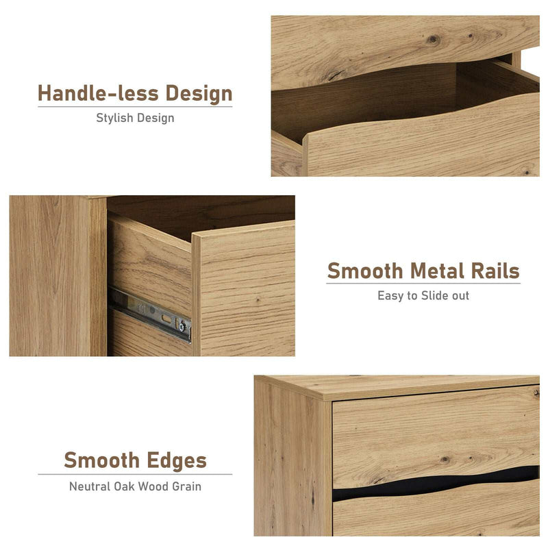 Grayson 2 Drawer Bedside Table Bundle | Set of 2 Units for Stylish and Functional Bedroom Storage