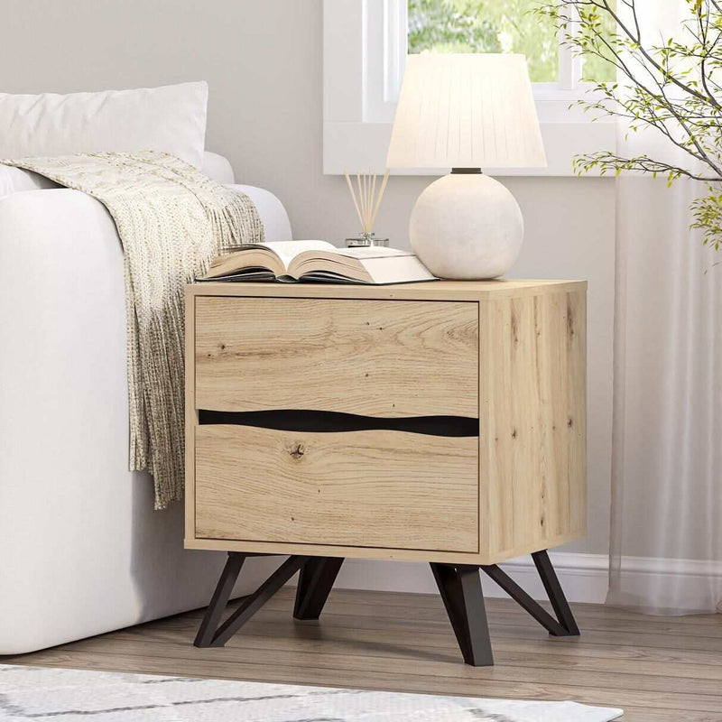Grayson 2 Drawer Bedside Table Bundle | Set of 2 Units for Stylish and Functional Bedroom Storage