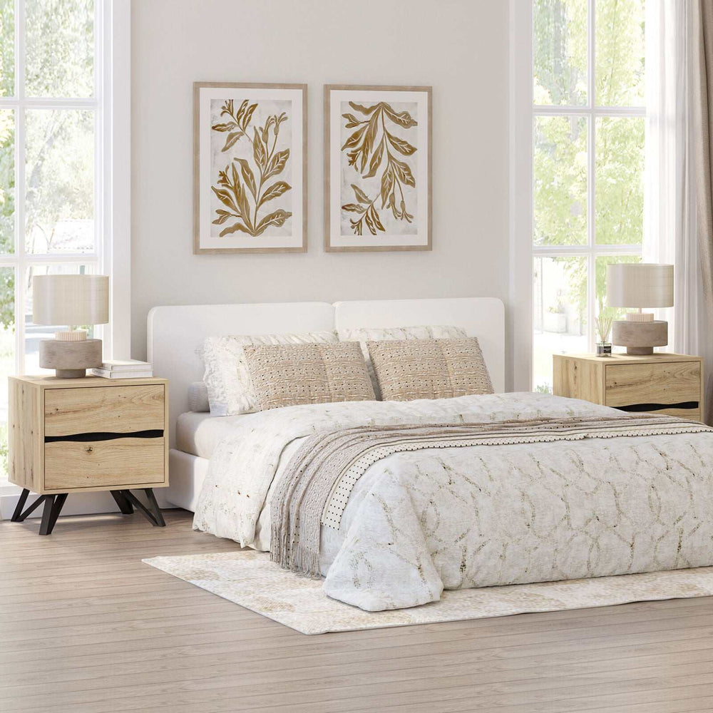 Grayson 2 Drawer Bedside Table Bundle | Set of 2 Units for Stylish and Functional Bedroom Storage