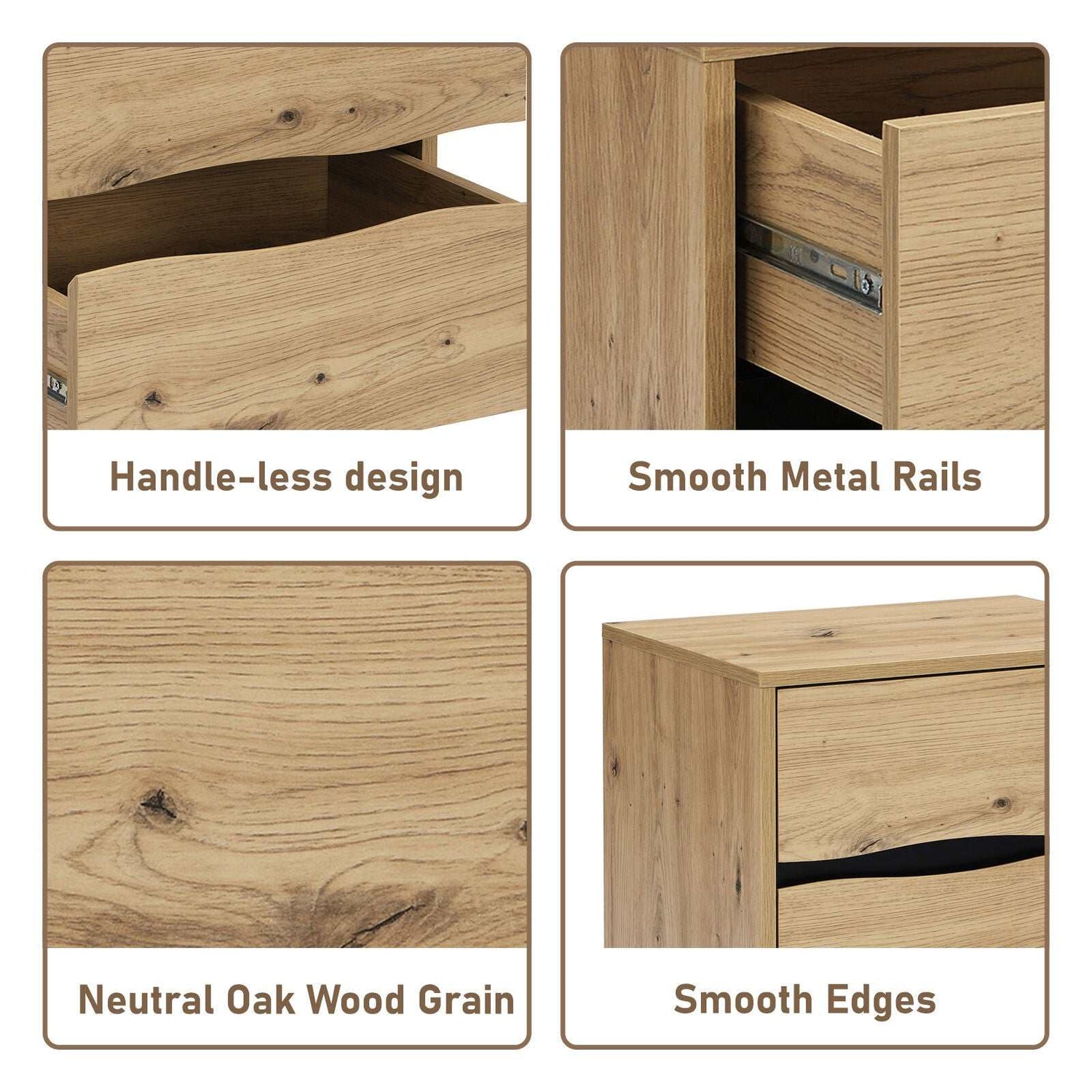 Grayson 2 Drawer Bedside Table Bundle | Set of 2 Units for Stylish and Functional Bedroom Storage