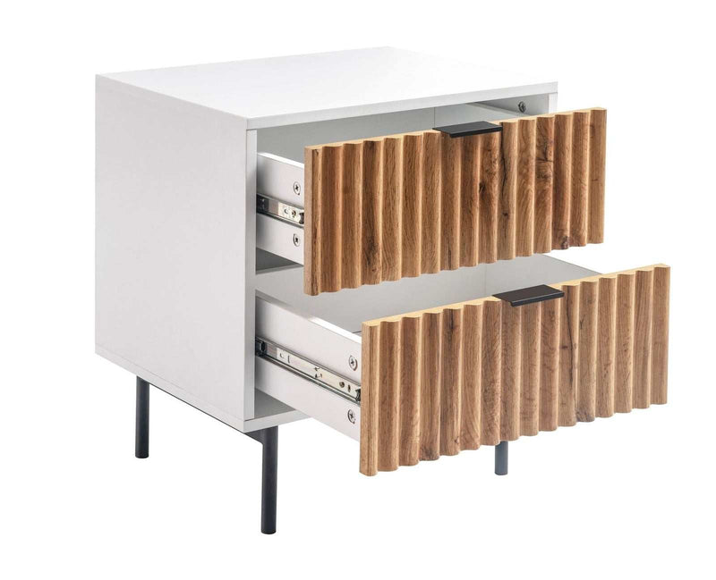 Chelsea 2 Drawer Bedside Table with Dresser for Stylish Bedroom Storage