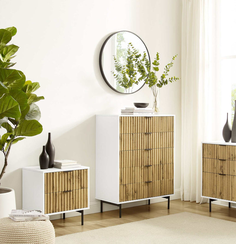 Chelsea 2 Drawer Bedside Table with Dresser for Stylish Bedroom Storage