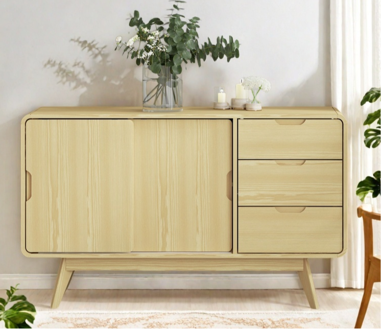Oslo Sliding Door 3 Drawer Storage Cupboard