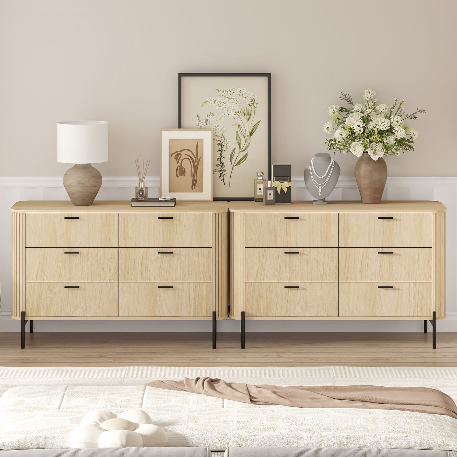 Ayla 12 Drawer Chest Set of 2 Lowboy - Storage for any room