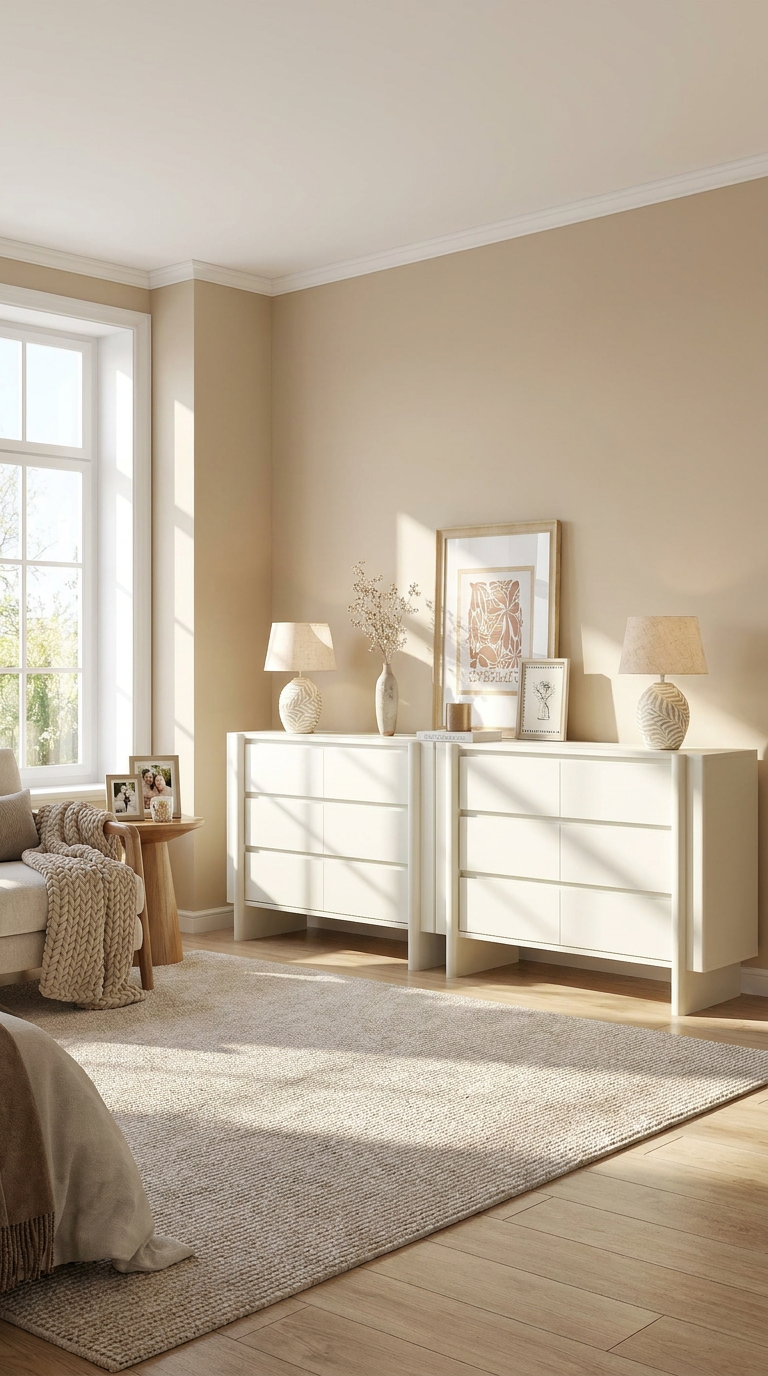 Taylor 6-Drawer Chest of Drawers | Sleek White Lowboy Dresser