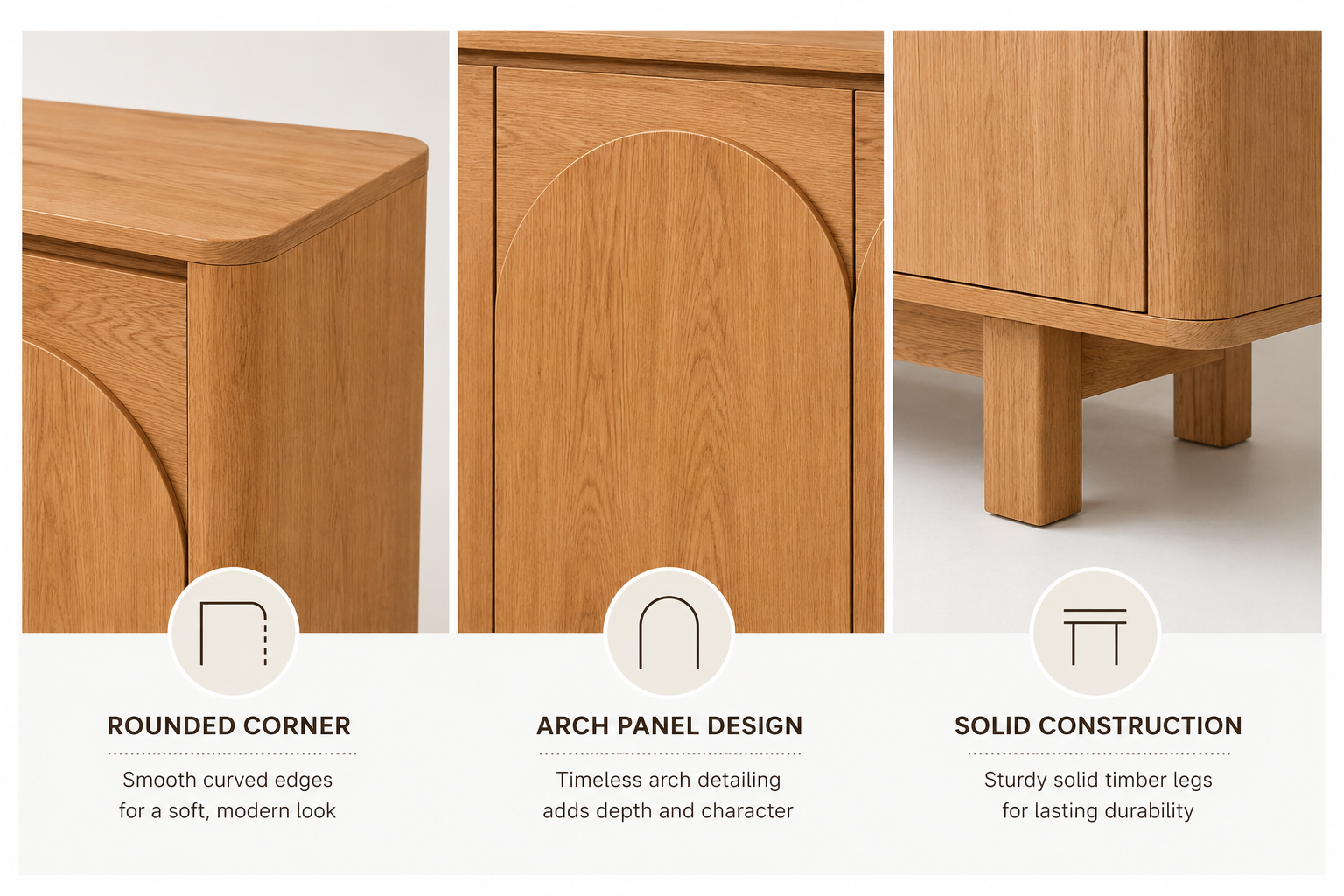 Eden Arched Tallboy and Buffet Sideboard Cabinet Bundle | Spacious Storage Solution
