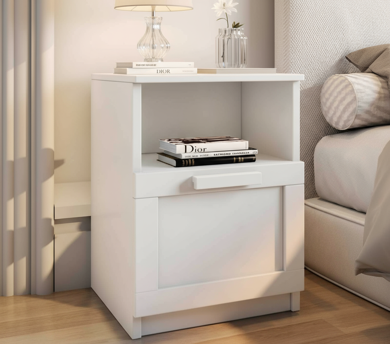 Accurate white nightstand showcase