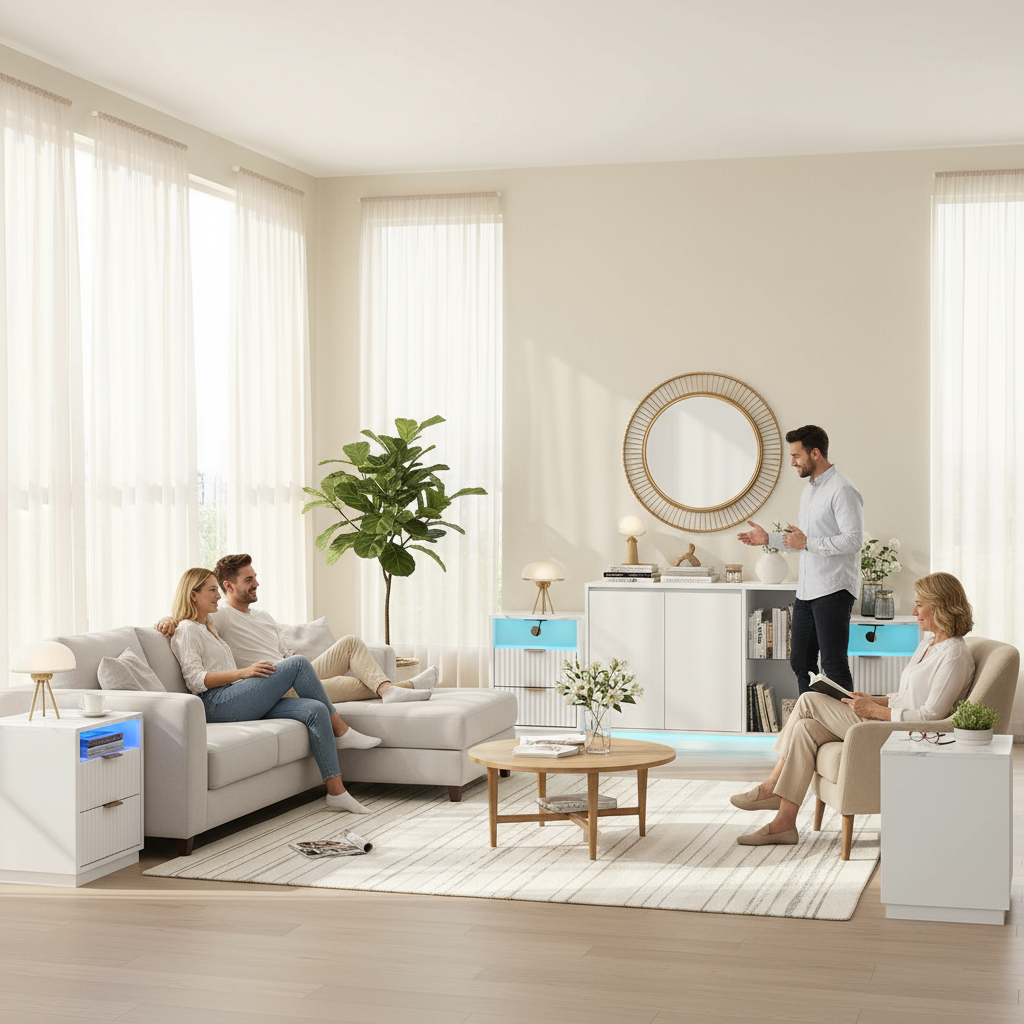 Arlo 3-Piece Set in Lounge Room with People
