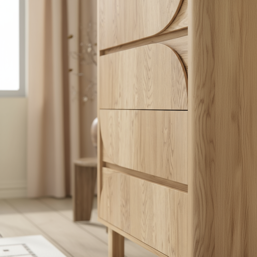 Chest of Drawers Side Detail - Curved Design