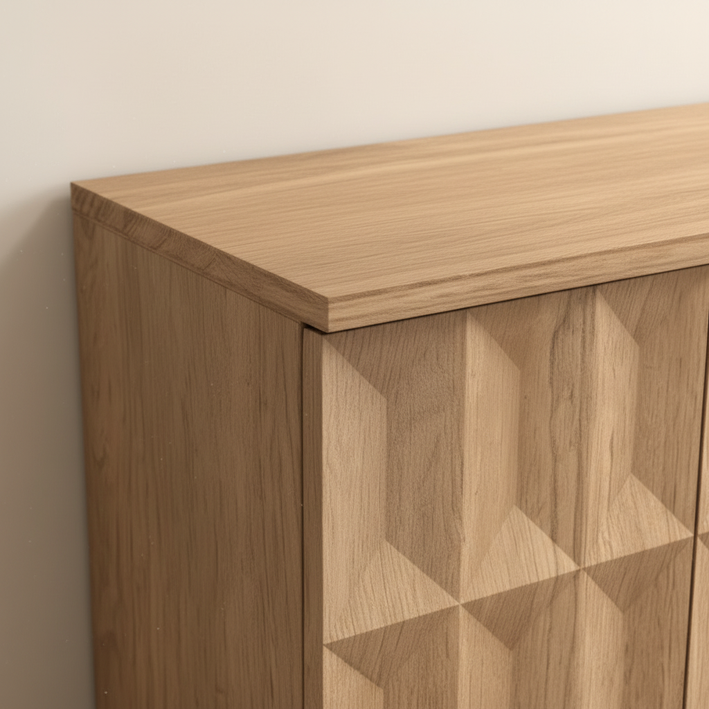 Close-up of top surface and upper edge detail