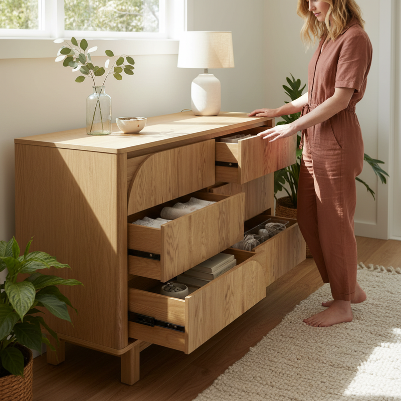 Drawers Open - Side Angle View