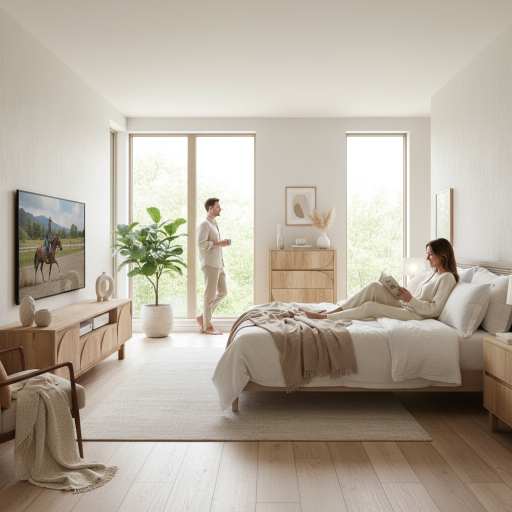 Eden TV Unit & Tallboy Bundle - Luxury Bedroom Wide Shot