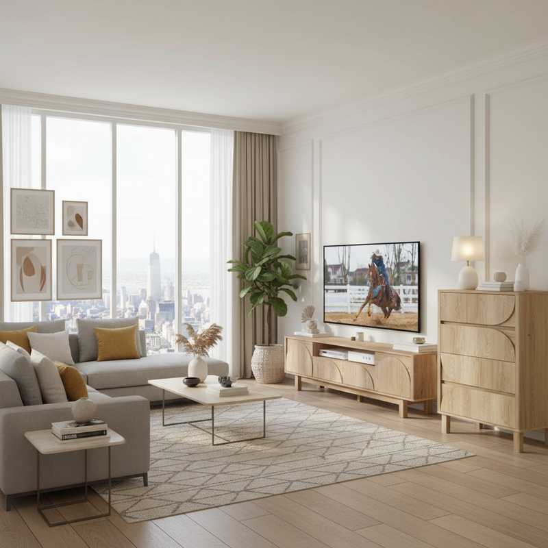 Eden TV Unit & Tallboy Bundle - Wide Angle