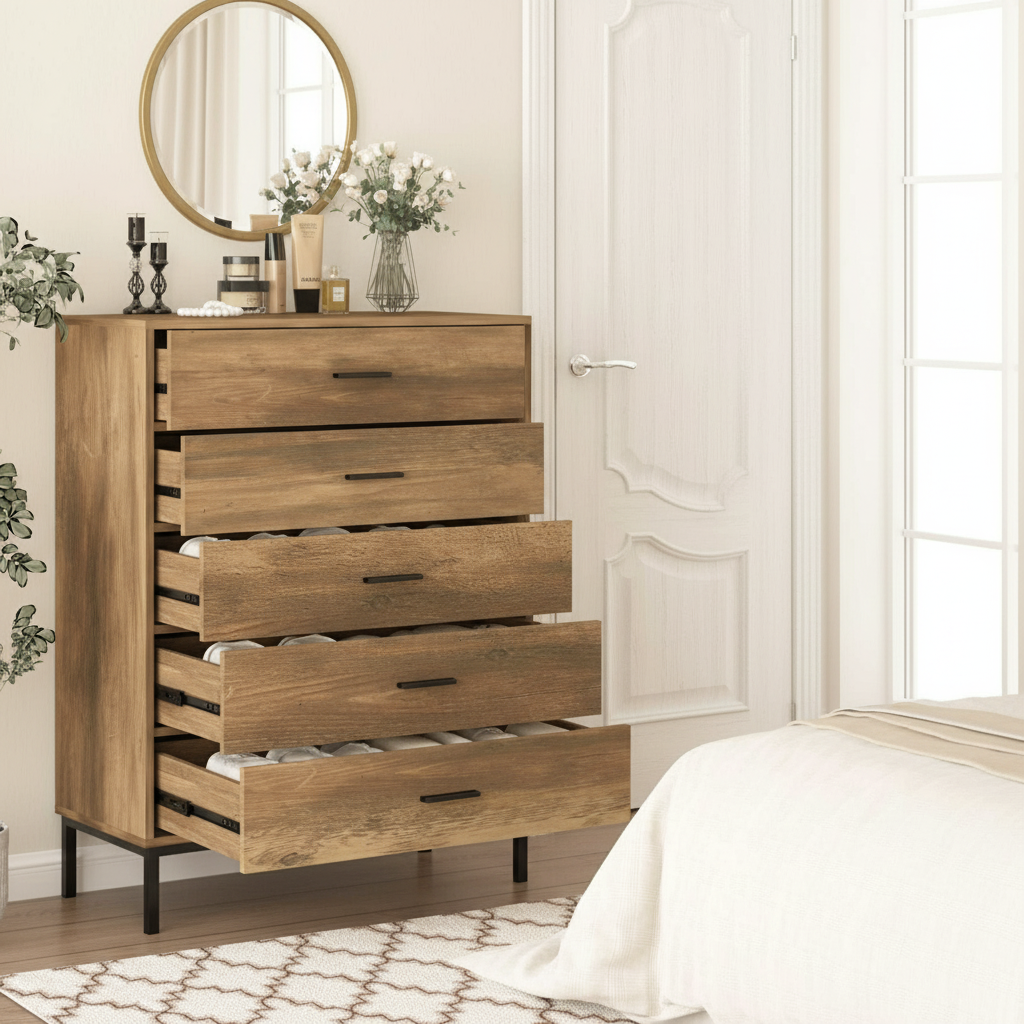 Elegant image with cascading open drawers