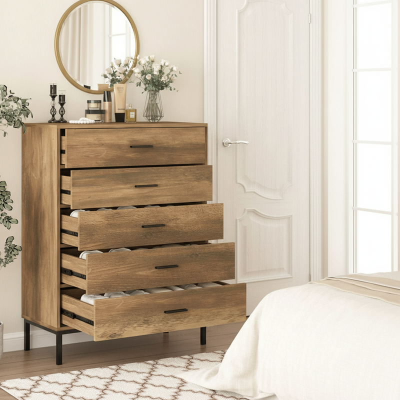 Elegant image with cascading open drawers