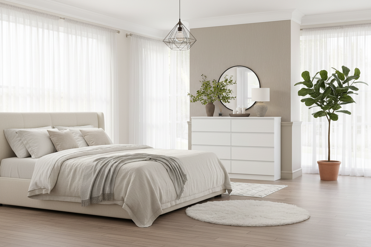 Luxury White Dresser Bedroom Lifestyle