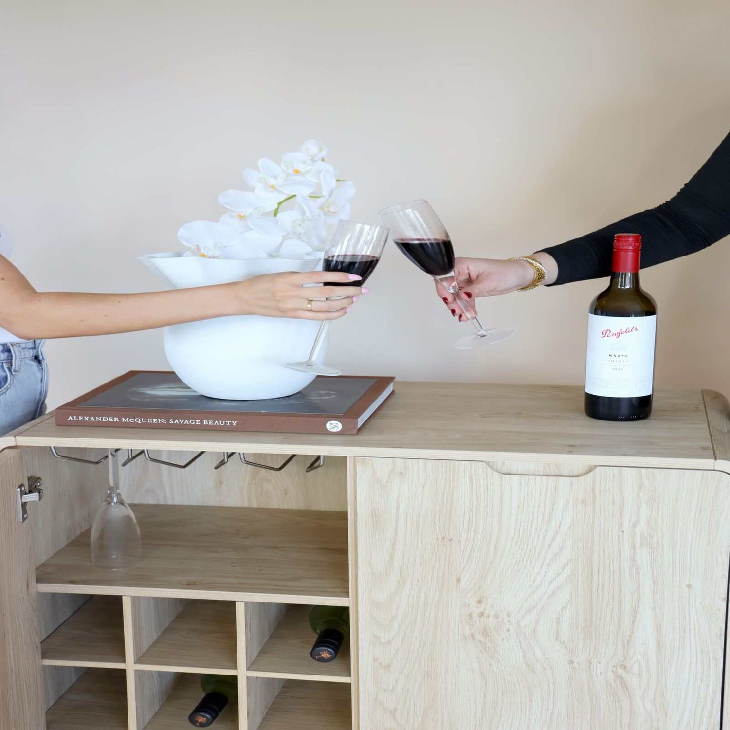 MerryLuk Wabi Sabi Style Wine Rack Cabinet