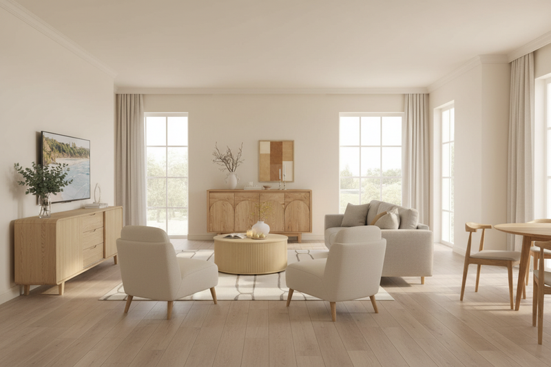 Oak Living Collection - Wide Angle Layout