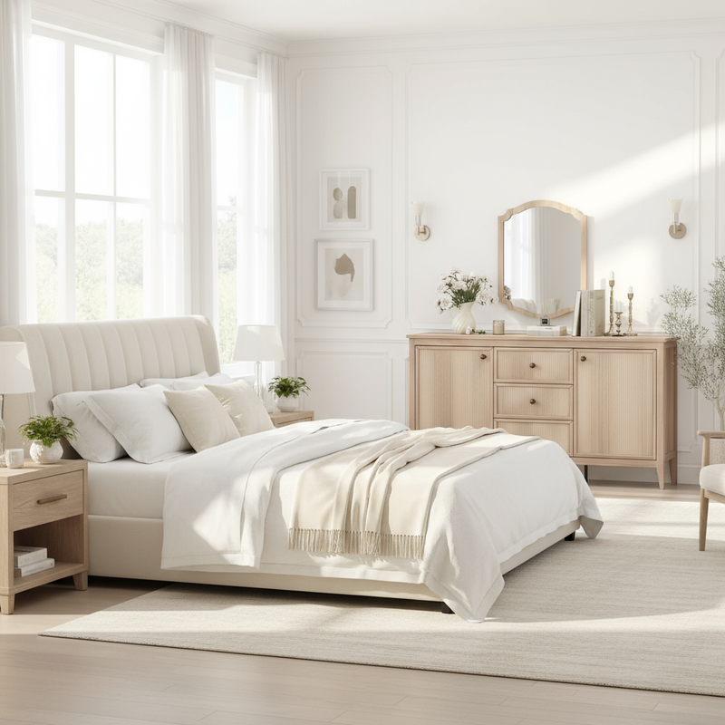 Oak Sideboard in Bedroom Setting