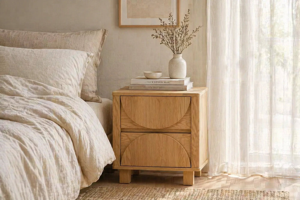 Eden Arched Bedside Table with 2 Drawers – Perfect for Bedroom or Living Room