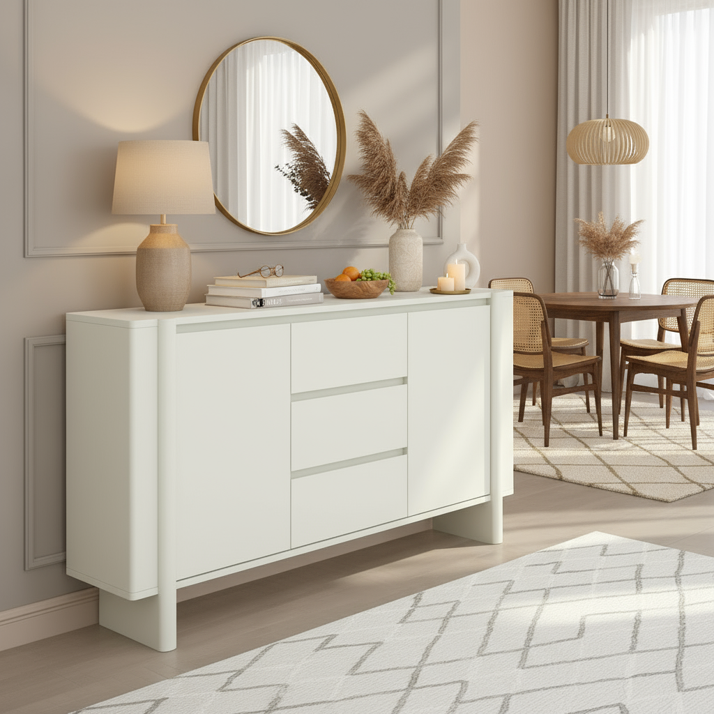 Sideboard from dynamic angled perspective