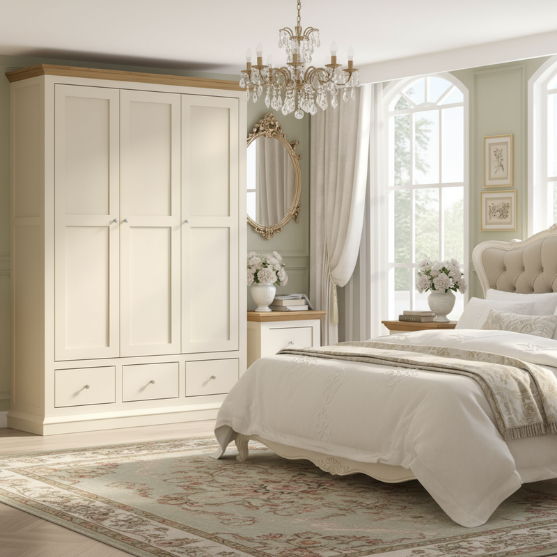 Wardrobe in French provincial bedroom