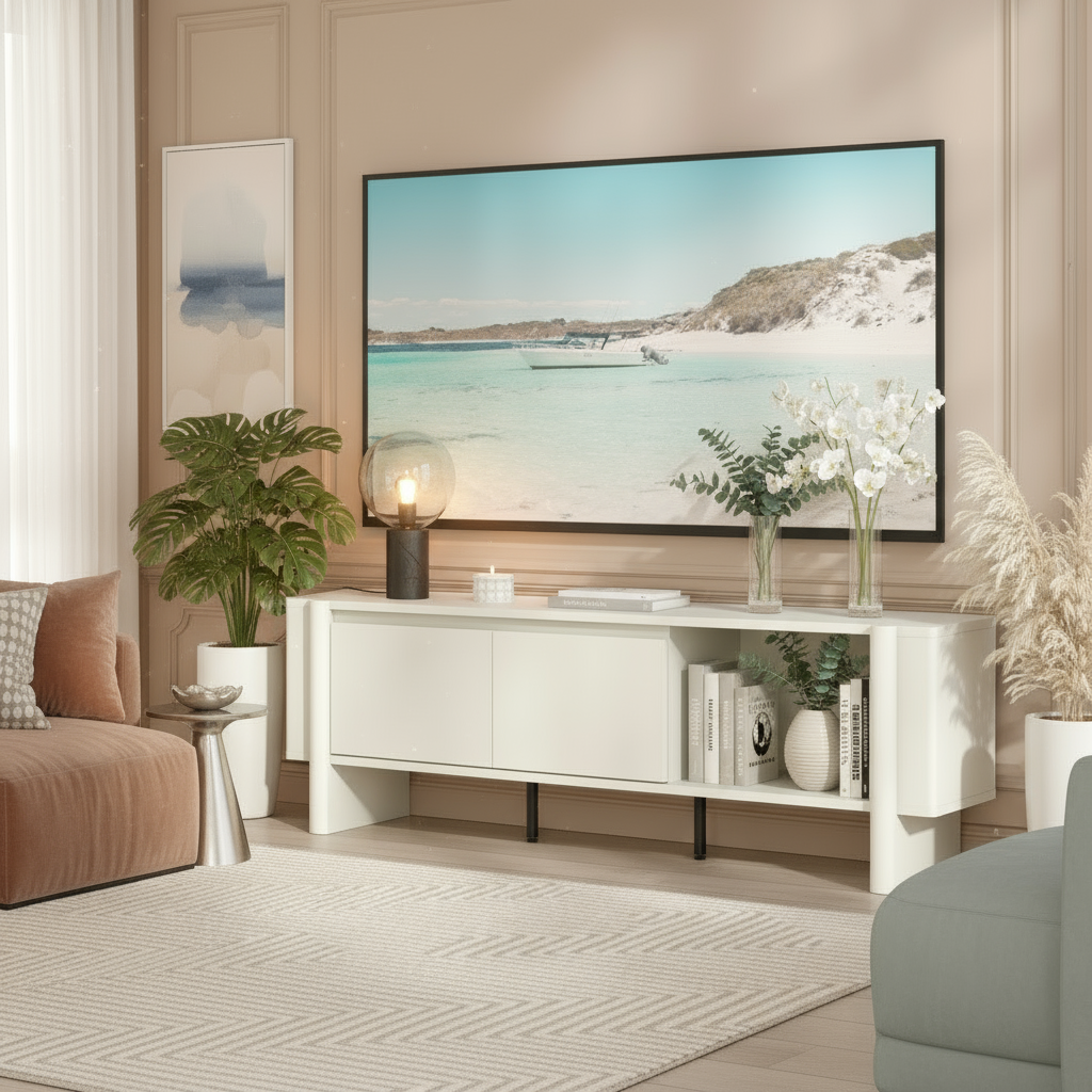 Warm lifestyle image of TV entertainment unit